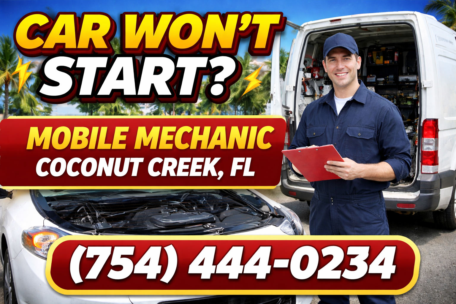 Car Won't Start? Mobile Mechanic in Coconut Creek