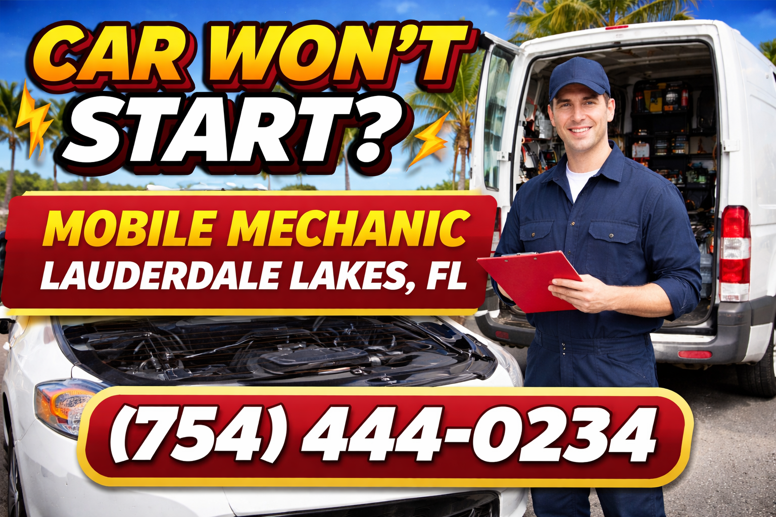 Car Won't Start? Mobile Mechanic in Lauderdale Lakes