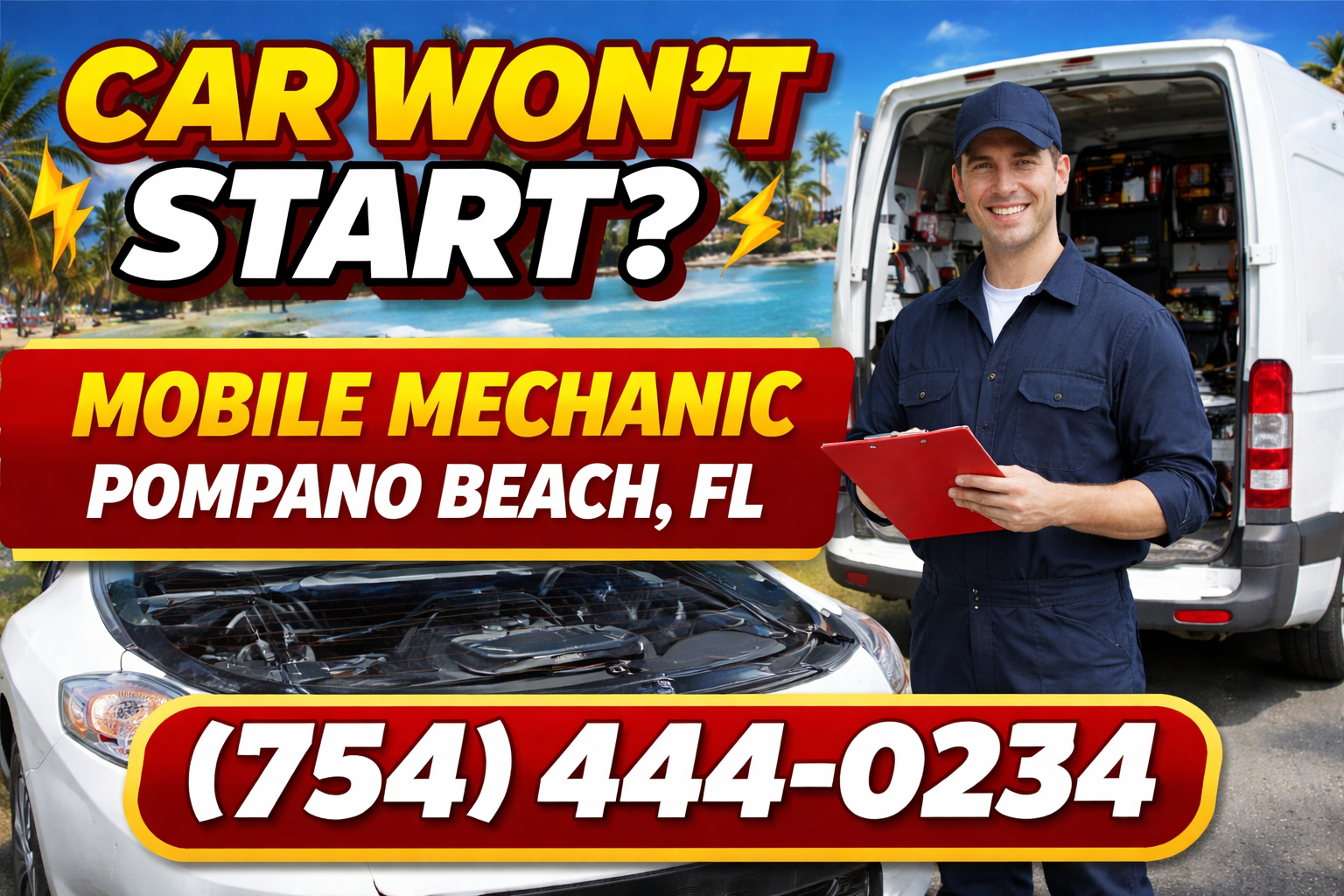 Car Won't Start? Mobile Mechanic in Pompano Beach