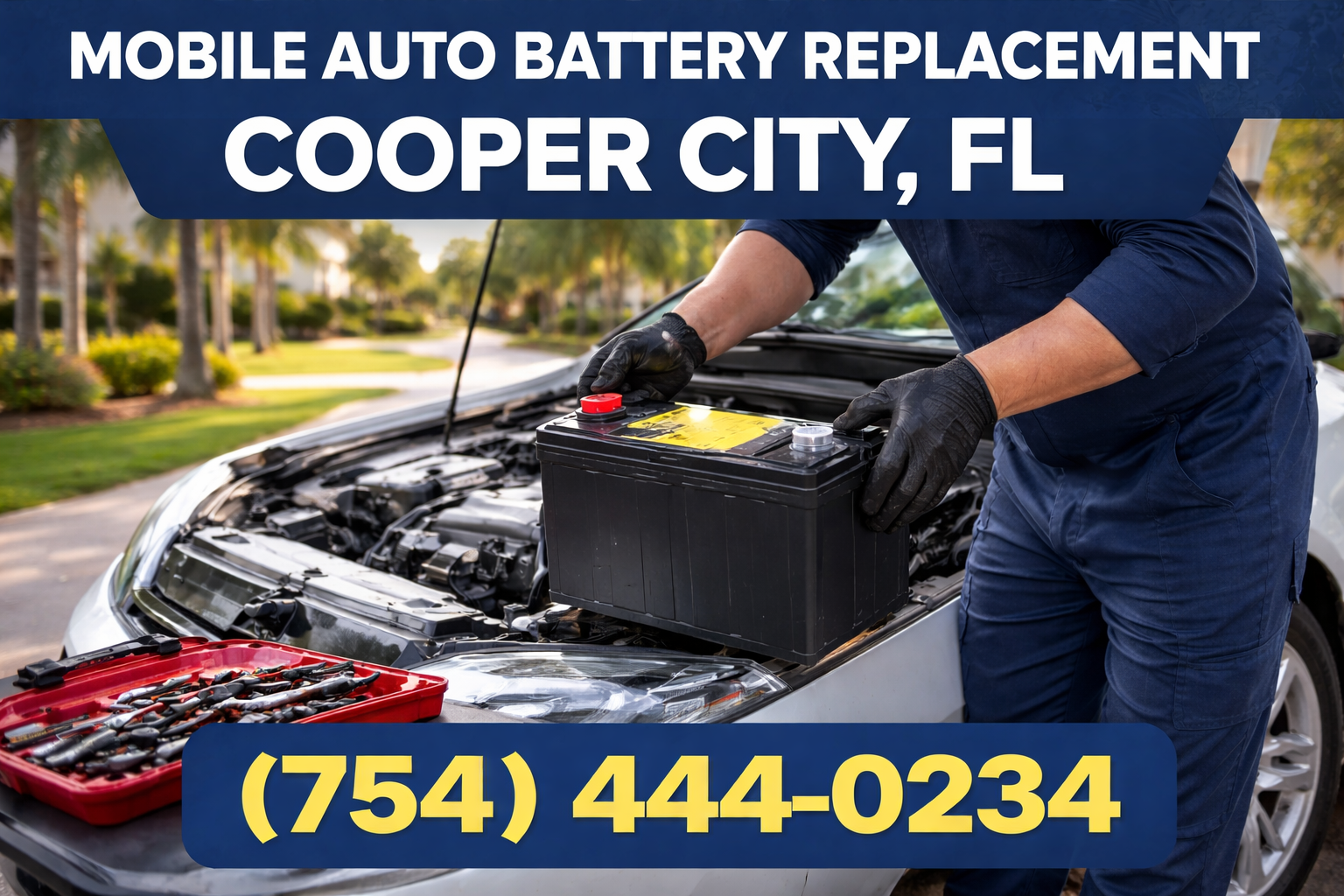 Mobile Auto Battery Replacement in Cooper City