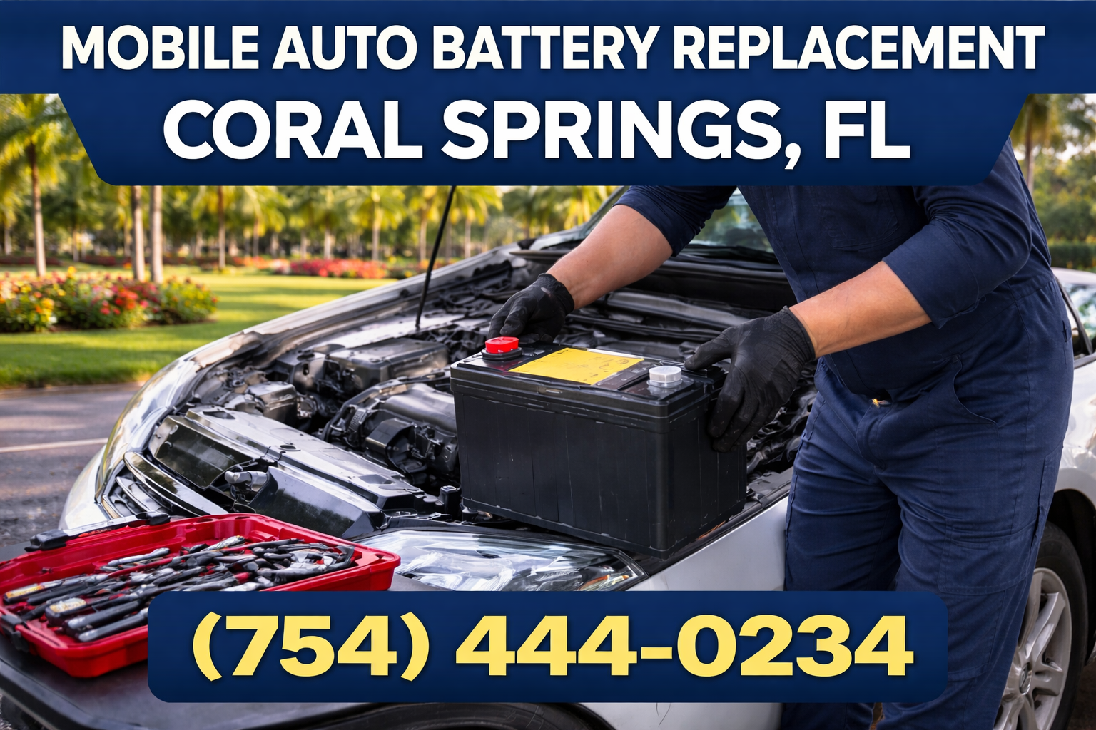 Mobile Auto Battery Replacement in Coral Springs