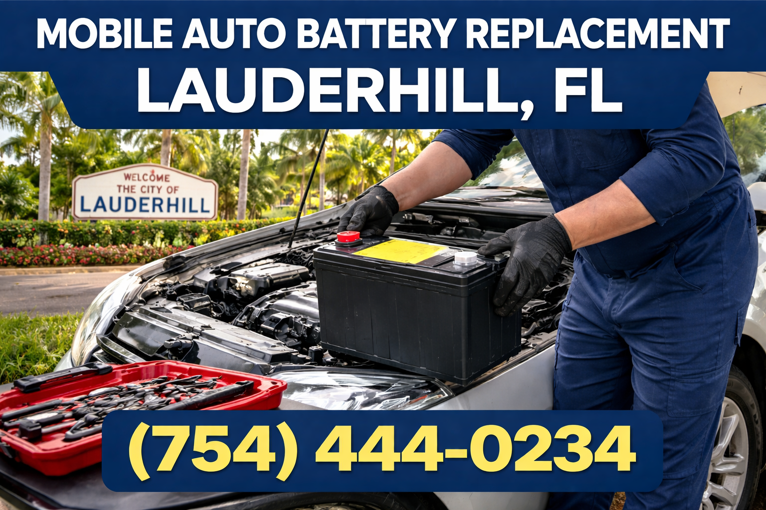 Mobile Auto Battery Replacement in Lauderhill