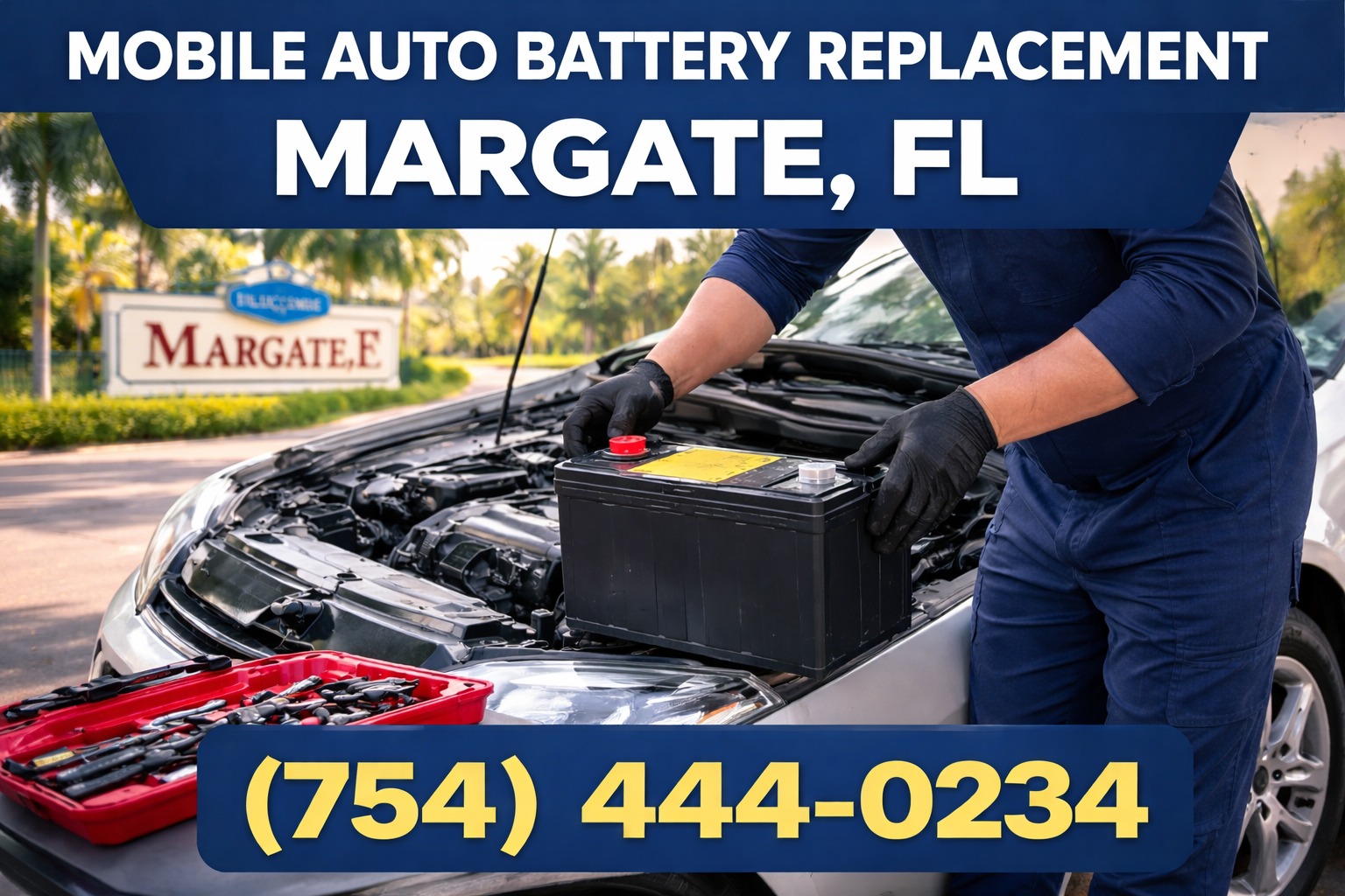 Mobile Auto Battery Replacement in Margate