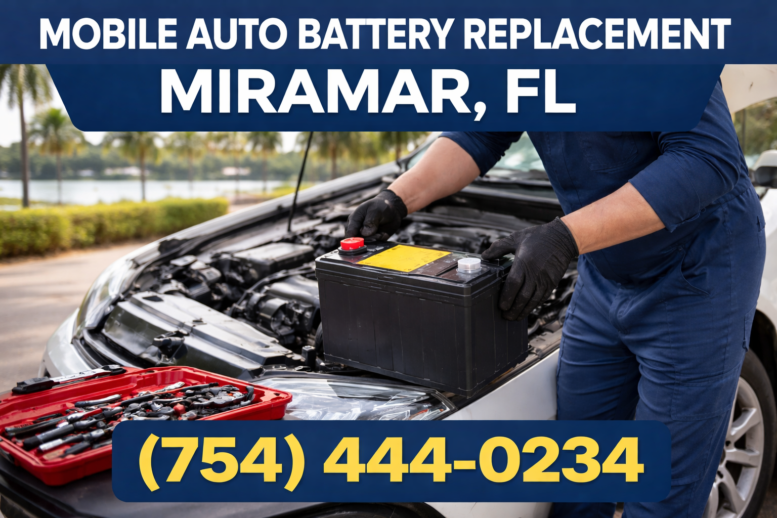 Mobile Auto Battery Replacement in Miramar