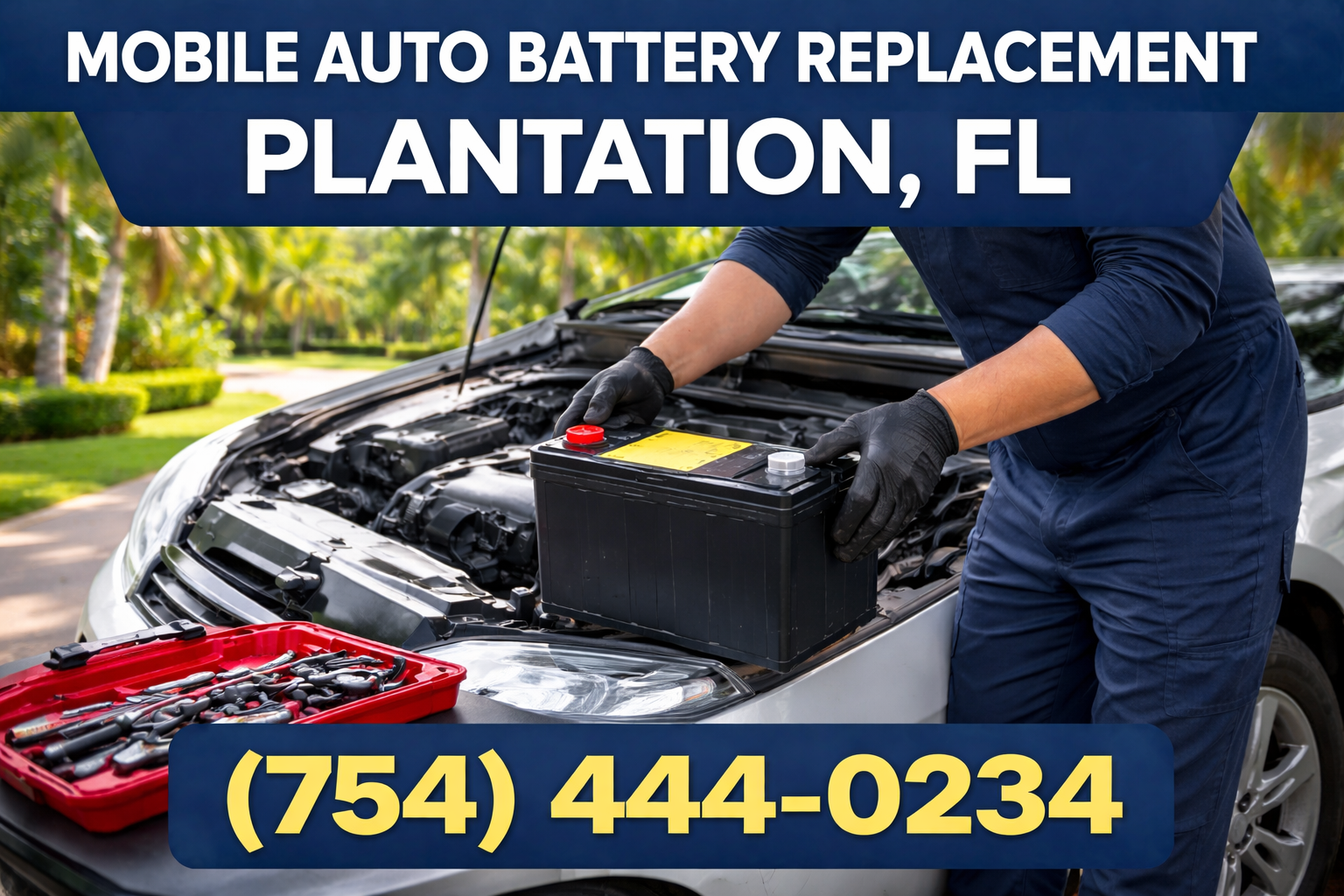 Mobile Auto Battery Replacement in Plantation