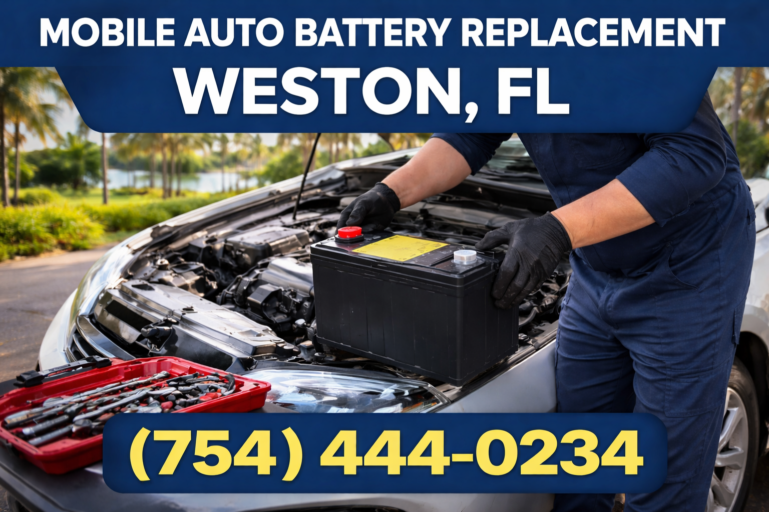 Mobile Auto Battery Replacement in Weston