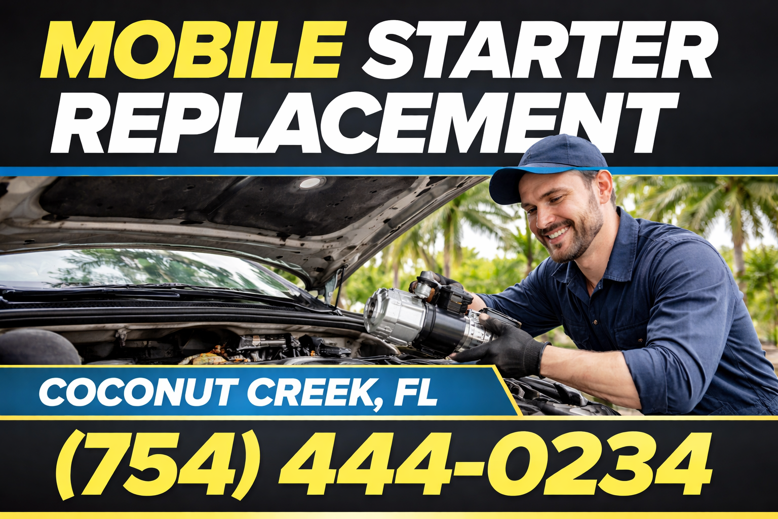 Mobile Starter Replacement in Coconut Creek: We Come Right to Your Spot