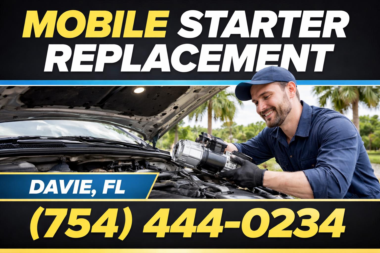 Mobile Starter Replacement in Davie: We Come Right to Your Location