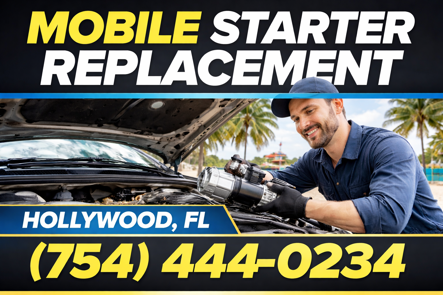 Mobile Starter Replacement in Hollywood, FL – Fixed at Your Spot, No Towing Hassle