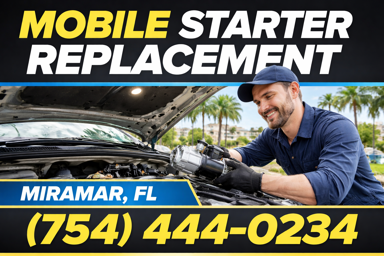 Mobile Starter Replacement in Miramar: We Fix It Where You Are
