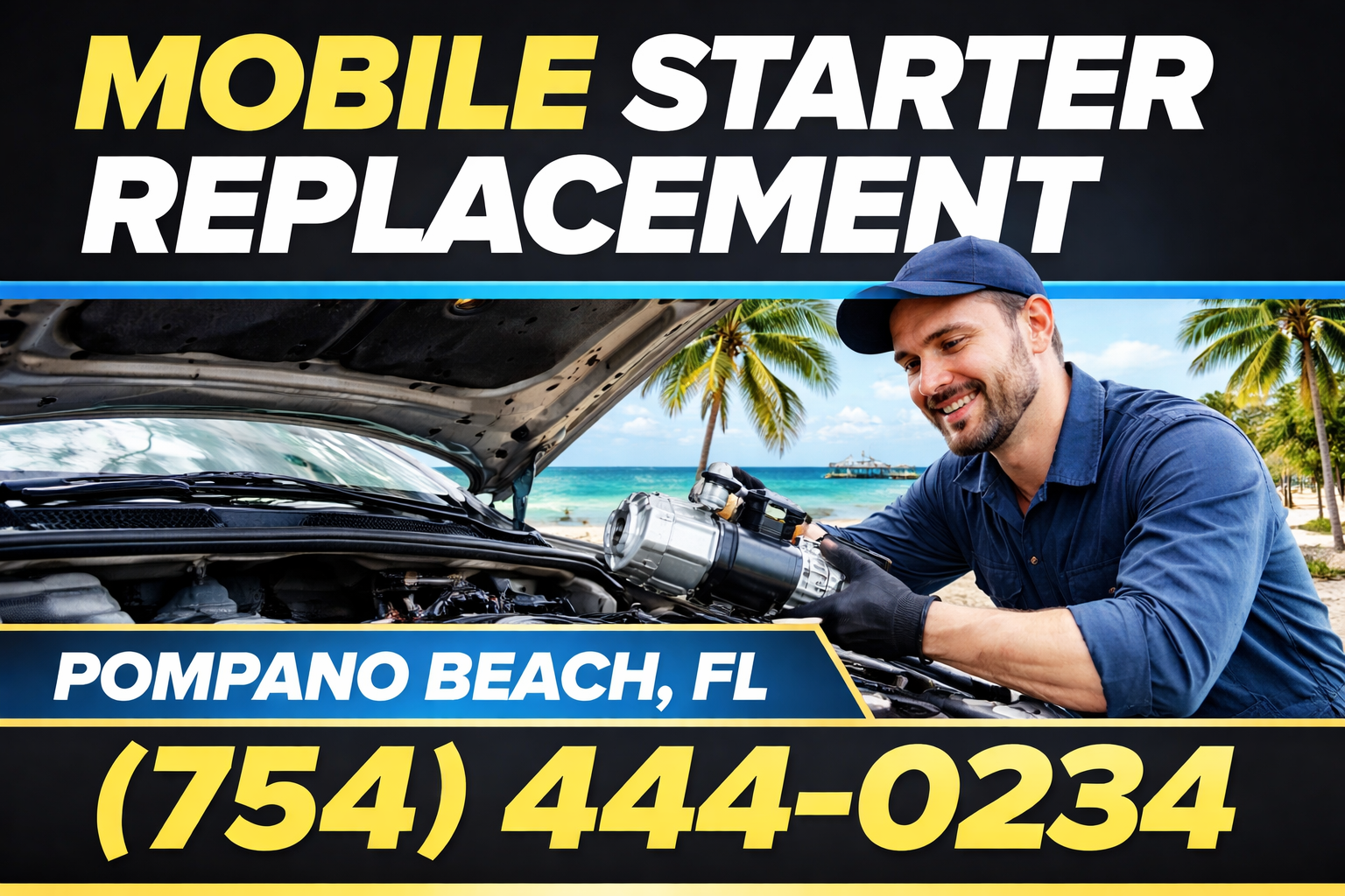 Mobile Starter Replacement in Pompano Beach: We Fix It Where You Are